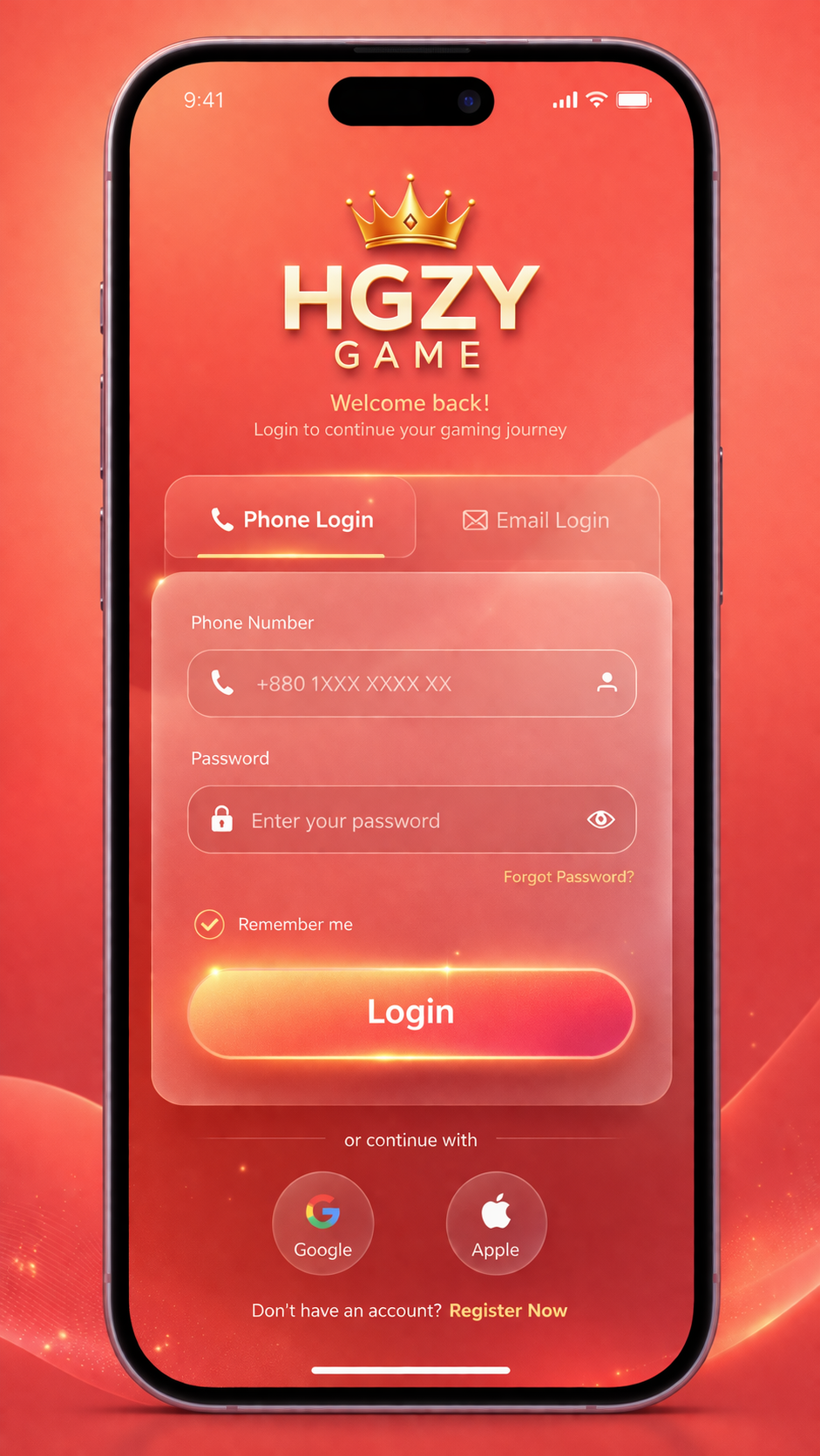 HGZY and HAZY Game login screen showing username and password fields with Night Blue and Yellow theme